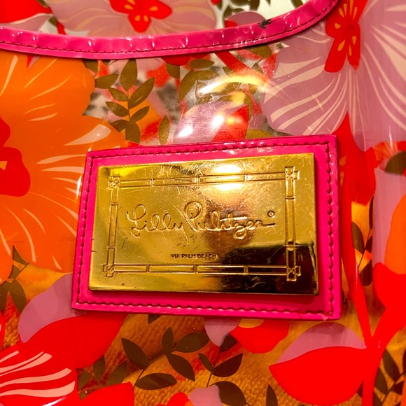 Lilly Pulitzer Party Tote - Pink florals. Fairly great condition! - Picture 3 of 4